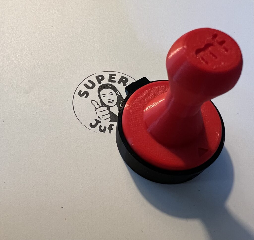 Super-stempel – jouw gezicht als juf- of meesterstempel (Ø 40 mm)